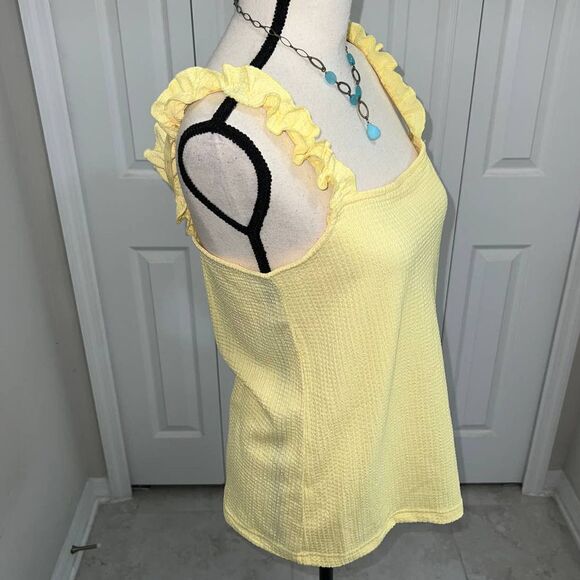 Vero Moda Yellow Pam Ruffle Strap Tank Top - M (NWT) - Picture 4 of 12